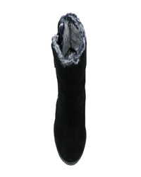 Stivaletti con zeppa in pelle scamosciata neri di Calvin Klein Jeans