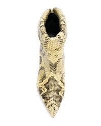 Stivaletti in pelle con stampa serpente gialli di Isabel Marant
