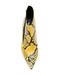 Stivaletti in pelle con stampa serpente gialli di Zadig & Voltaire