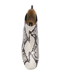 Stivaletti in pelle con stampa serpente grigi di Marc Jacobs