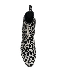 Stivaletti in pelle leopardati argento di Dolce & Gabbana