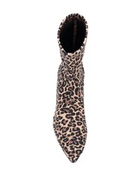 Stivaletti in pelle leopardati marroni di Gia Couture