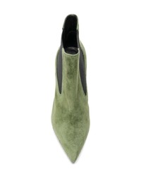 Stivaletti in pelle scamosciata verde oliva di Premiata