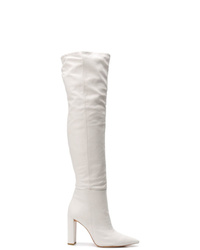 Stivali al ginocchio in pelle bianchi di Alexandre Birman