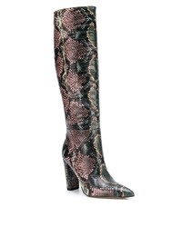Stivali al ginocchio in pelle con stampa serpente multicolori di Sam Edelman