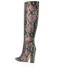 Stivali al ginocchio in pelle con stampa serpente multicolori di Sam Edelman