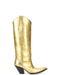 Stivali al ginocchio in pelle dorati di Maison Margiela