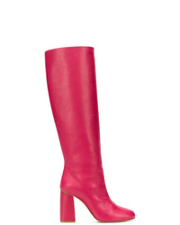 Stivali al ginocchio in pelle fucsia di RED Valentino