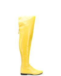 Stivali al ginocchio in pelle gialli di Alberta Ferretti