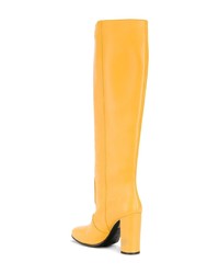 Stivali al ginocchio in pelle gialli di Via Roma 15