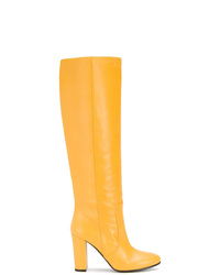 Stivali al ginocchio in pelle gialli di Via Roma 15