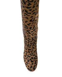 Stivali al ginocchio in pelle leopardati terracotta di Dvf Diane Von Furstenberg