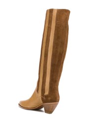 Stivali al ginocchio in pelle marrone chiaro di Golden Goose Deluxe Brand