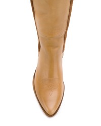 Stivali al ginocchio in pelle marrone chiaro di Golden Goose Deluxe Brand