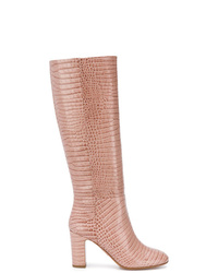 Stivali al ginocchio in pelle rosa di Aquazzura