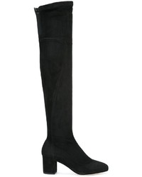 Stivali al ginocchio in pelle scamosciata neri di Dolce & Gabbana