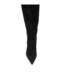 Stivali al ginocchio in pelle scamosciata neri di Sergio Rossi