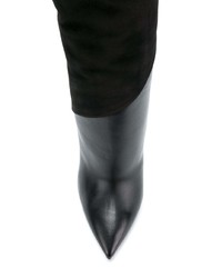 Stivali al ginocchio in pelle scamosciata neri di Saint Laurent
