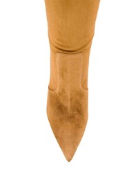 Stivali al ginocchio in pelle scamosciata terracotta di Gianvito Rossi