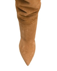 Stivali al ginocchio in pelle scamosciata terracotta di Alberto Gozzi