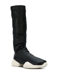 Stivali al ginocchio neri e bianchi di Adidas By Rick Owens