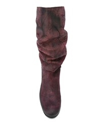Stivali al polpaccio in pelle bordeaux di Lost & Found Ria Dunn