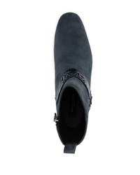 Stivali casual in pelle blu scuro di Philipp Plein