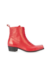 Stivali casual in pelle rossi di Charles Jeffrey Loverboy