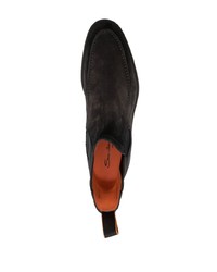 Stivali casual in pelle scamosciata marrone scuro di Santoni