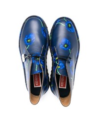 Stivali casual in pelle stampati blu di Kenzo