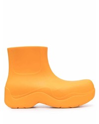 Stivali chelsea di gomma arancioni di Bottega Veneta