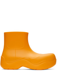 Stivali chelsea di gomma arancioni di Bottega Veneta