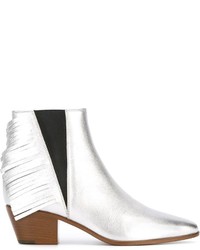 Stivali chelsea in pelle bianchi di Saint Laurent