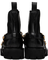 Stivali chelsea in pelle decorati neri di Versace