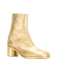 Stivali chelsea in pelle dorati di Maison Margiela