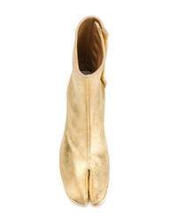 Stivali chelsea in pelle dorati di Maison Margiela