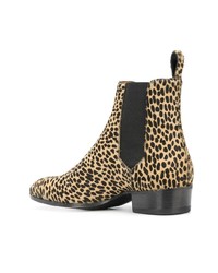 Stivali chelsea in pelle leopardati marrone chiaro di Barbanera