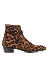 Stivali chelsea in pelle leopardati marroni di Lidfort