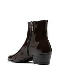 Stivali chelsea in pelle marrone scuro di Saint Laurent