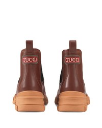Stivali chelsea in pelle marroni di Gucci