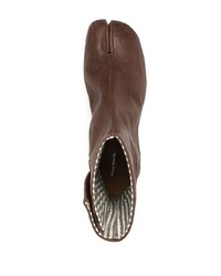 Stivali chelsea in pelle marroni di Maison Margiela