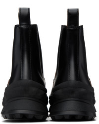 Stivali chelsea in pelle neri di Jil Sander