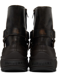 Stivali chelsea in pelle neri di Burberry