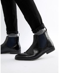 Stivali chelsea in pelle neri di Burton Menswear