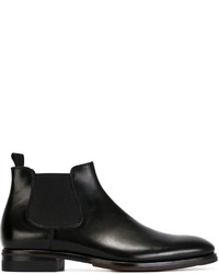 Stivali chelsea in pelle neri di Giorgio Armani