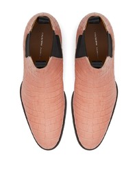 Stivali chelsea in pelle rosa di Giuseppe Zanotti