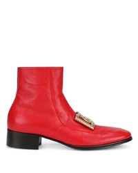 Stivali chelsea in pelle rossi di Dolce & Gabbana