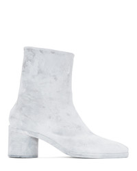 Stivali chelsea in pelle scamosciata bianchi di Maison Margiela