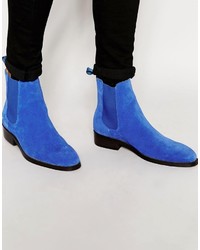 Stivali chelsea in pelle scamosciata blu scuro di Windsor Smith