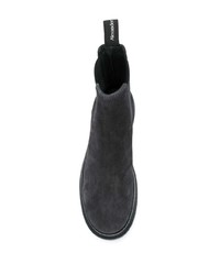 Stivali chelsea in pelle scamosciata grigio scuro di Alexander McQueen